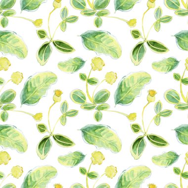 Elle çizilmiş suluboya çiçekleri ile kusursuz desen. vektör illüstrasyonu.