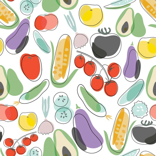 Watercolor Seamless Pattern Vegetables — Stock Photo, Image