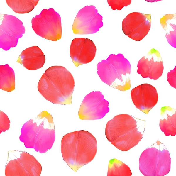 Seamless Pattern Watercolor Flower Petals Watercolor Illustration — Stock Photo, Image