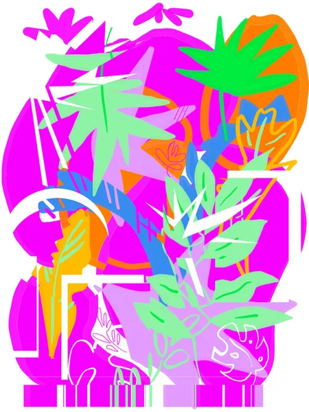 Abstract Illustration Colorful Floral Pattern — Zdjęcie stockowe