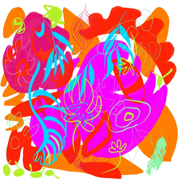 Abstract Illustration Colorful Floral Pattern — Zdjęcie stockowe