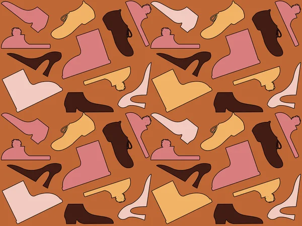 Векторная Графика Обувь Сапоги Тапочки Сапоги Простых Форм Модных Цветов — стоковый вектор