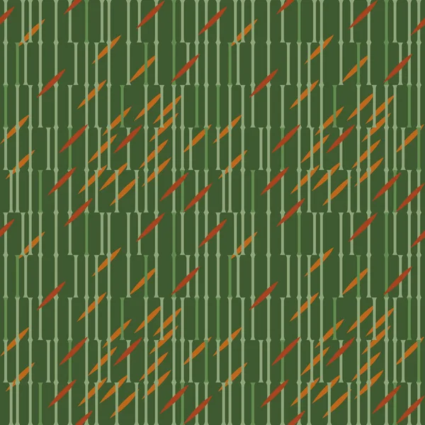 Vector Graphics Beautiful Abstract Seamless Pattern Vertical Bamboo Stalks Green — Stock Vector