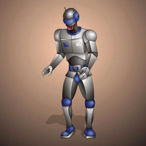Robot homme en acier — Image vectorielle
