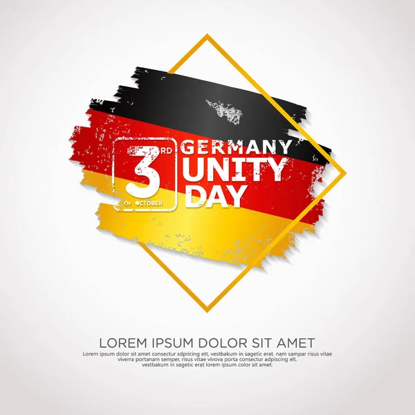Allemagne Carte Vœux Journée Unité Avec Effet Grunge Éclaboussure Sur — Image vectorielle