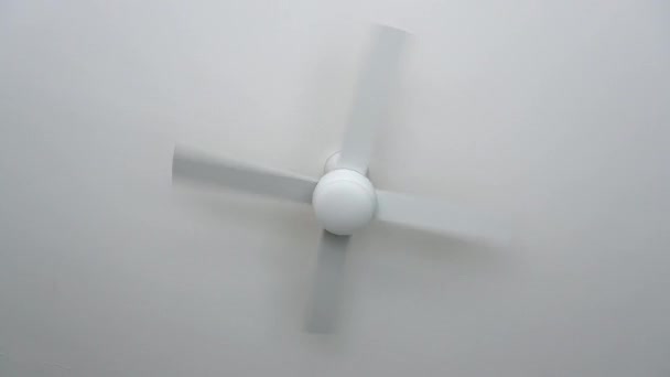 White moving ceiling fan — Stock Video