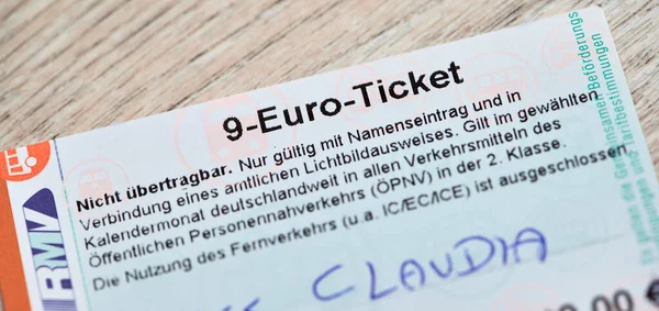 Mainz September 2022 Das Neun Euro Ticket Des Rhein Main — Stockfoto