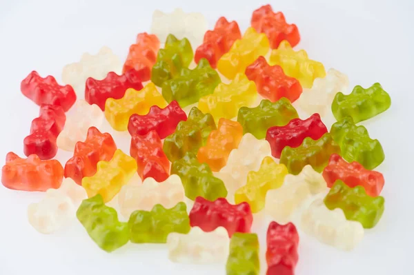 Several Colorful Gummy Bears White Background — Stock Photo, Image