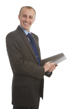 gülümseyen yakışıklı iş adamı