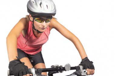 genç kadın Bisiklet atlet dağ Bisiklet sürme