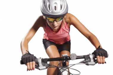 genç kadın Bisiklet atlet dağ Bisiklet sürme