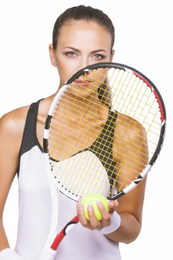 güzel bir genç kadın sporcumuz tenisçi n portresi