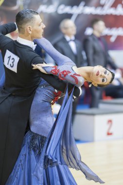 Minsk-belarus, 9 Şubat: tanımlanamayan dans çift gerçekleştiren bir