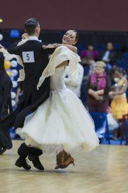 Minsk-belarus, 9 Şubat: tanımlanamayan dans çift gerçekleştiren bir