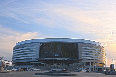 Minsk, bealarus - 26 Nisan: minsk-arena buz hokeyi spor gö