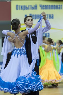 Minsk-belarus, Şubat, 22: tanımlanamayan dans çift gerçekleştirir 