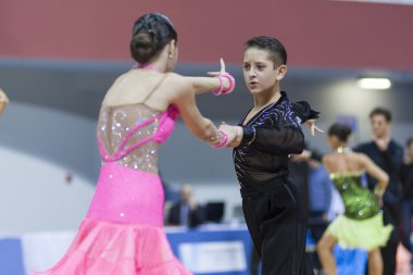 Minsk-belarus, Şubat, 22: tanımlanamayan dans çift gerçekleştirir 