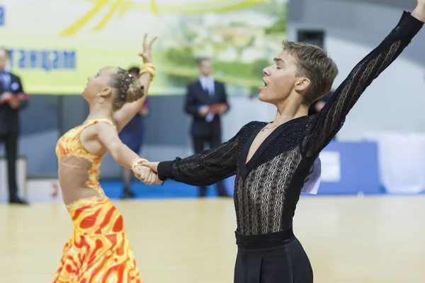 Minsk-Belarus, February, 22: Unidentified Dance Couple Performs