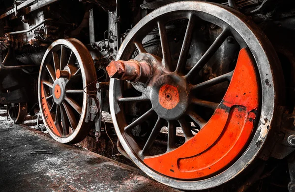 Oude trein wielen — Stockfoto
