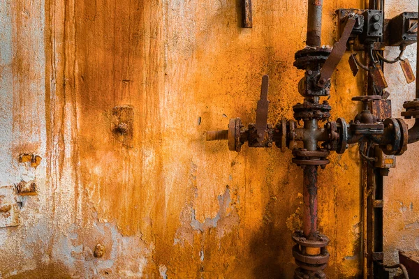 Old rusty gas pipe line — Stock Photo, Image