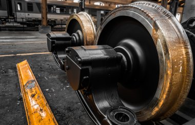 araç onarım istasyonu lokomotif yeni tekerlekler