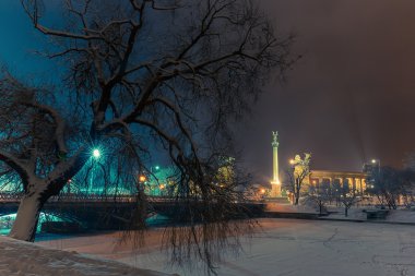 Geceleri Budapest heroes square alev aldı.