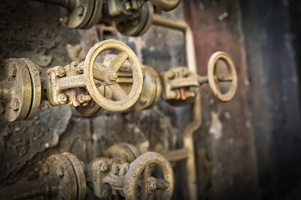 This is a closeup shot of big rusted valve — Stock Photo, Image