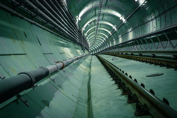 Underground metro line on construction — Stock Photo, Image