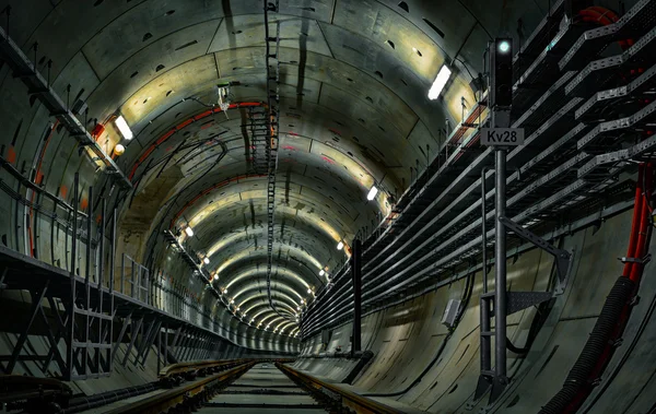 Underground metro line on construction — Stock Photo, Image