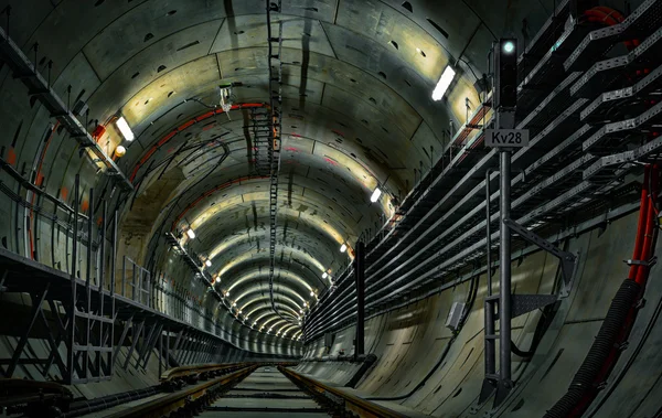 Underjordisk tunnelbana linje på konstruktion — Stockfoto