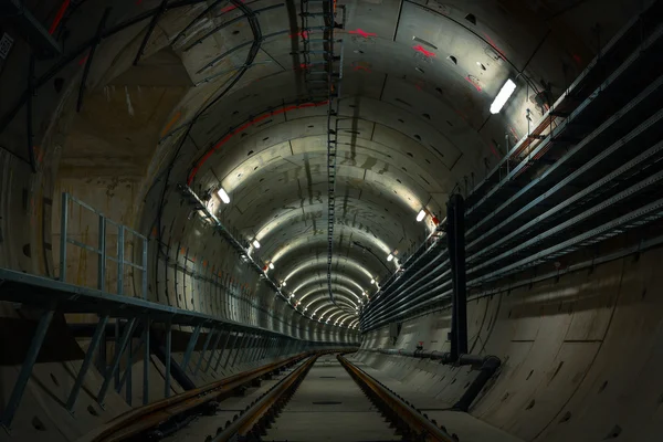 Underjordisk tunnelbana linje på konstruktion — Stockfoto