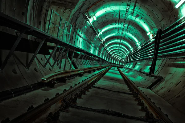 Underjordisk tunnelbana linje på konstruktion — Stockfoto