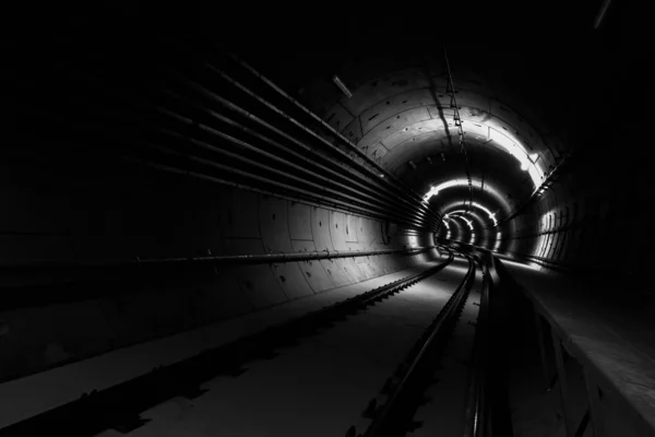 Linha de metro subterrâneo em construção — Fotografia de Stock