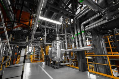 Borular içinde modern bir termik Santrali