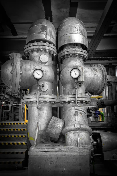 Pipes in a modern thermal power station — Stock Photo, Image