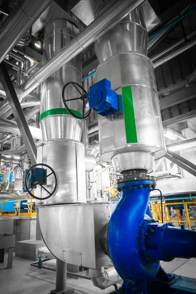 Pipes in a modern thermal power station — Stock Photo, Image