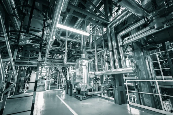 Pipes in a modern thermal power station — Stock Photo, Image