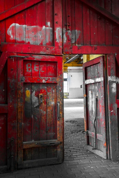 Stare drewno bramy — Zdjęcie stockowe