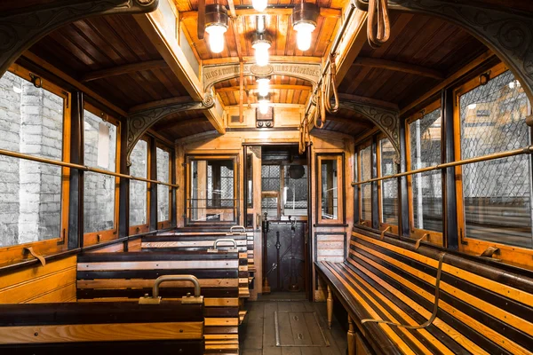 Old tram interior — Stock Image Old tram interior Royalty Free Stock Photos