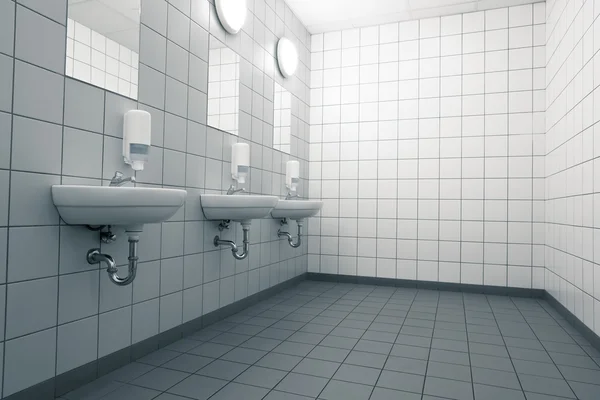 Manos vacías en baños públicos limpios — Foto de Stock