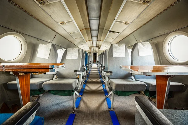 Old outdated passenger air inside — Stock Photo, Image