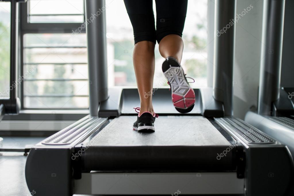 Exercising on a treadmill