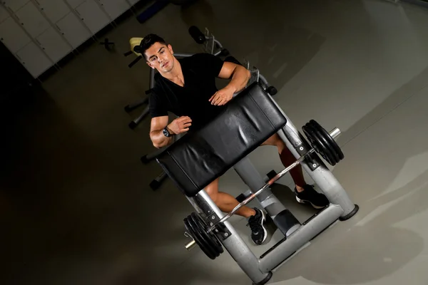 Man Resting After Exercises In Gym — Stock Photo, Image