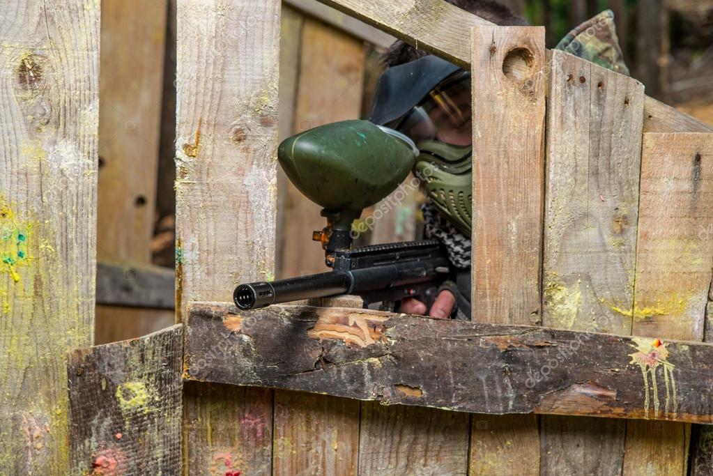 Paintball sniper ready for shooting — Stock Photo © ibrak 30318485