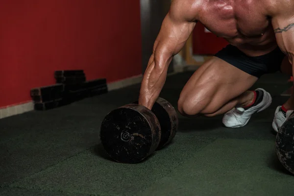 Koncentrálva az egy Deadlift — Stock Fotó