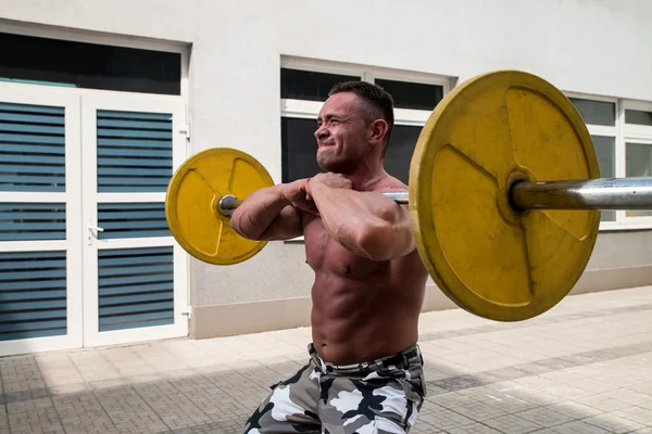 Front Barbell Squat — Stock Photo, Image