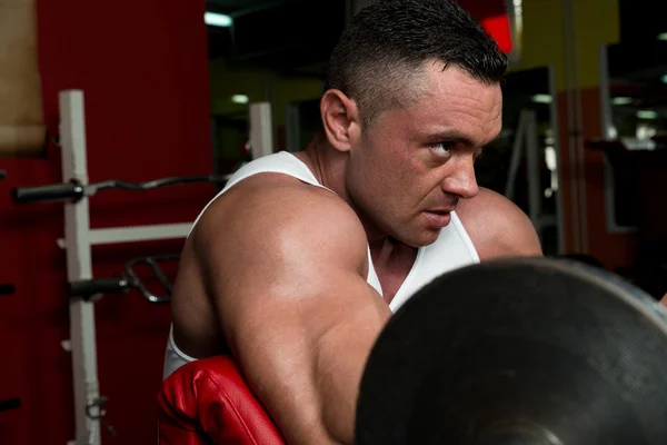 Working The Barbell — Stock Photo, Image