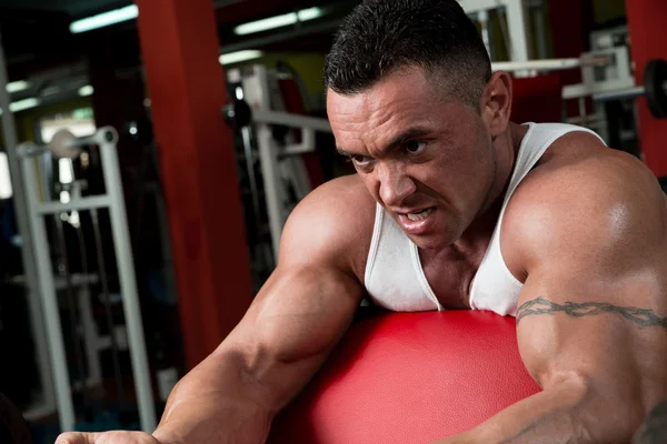 Working The Barbell — Stock Photo, Image