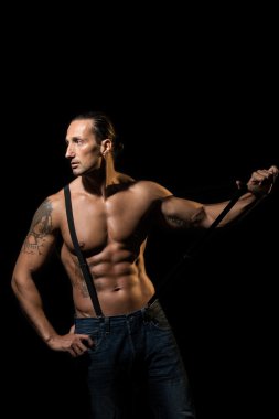 siyah jartiyer seksi maço adam