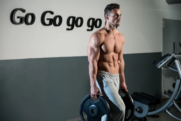 Strong Bodybuilder Training His Six Pack — Stock Photo, Image